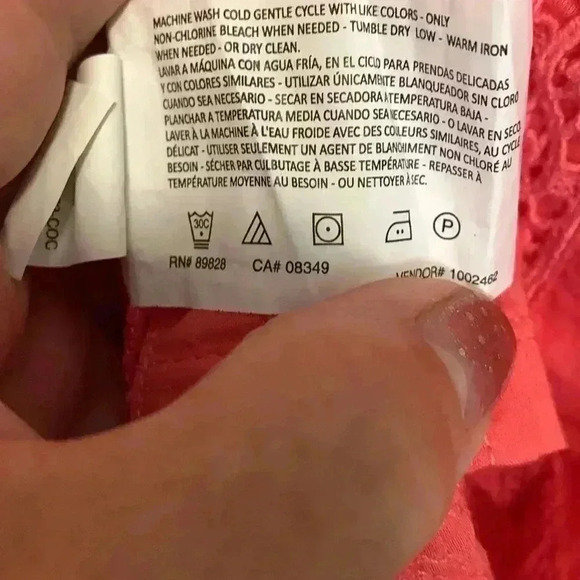 Erika 100% cotton, salmon pink, button down,3/4  sleeve embellished tunic - Picture 10 of 12